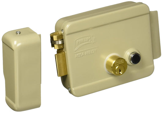 Phillips Cerradura Portero Eléctrico Modelo 321 Izquierda Con Boton, Beige