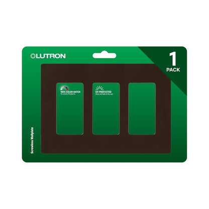 Lutron Claro Placa de pared de 3 pines, 1 paquete, Marrón