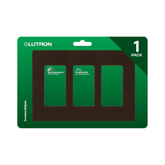 Lutron Claro Placa de pared de 3 pines, 1 paquete, Marrón