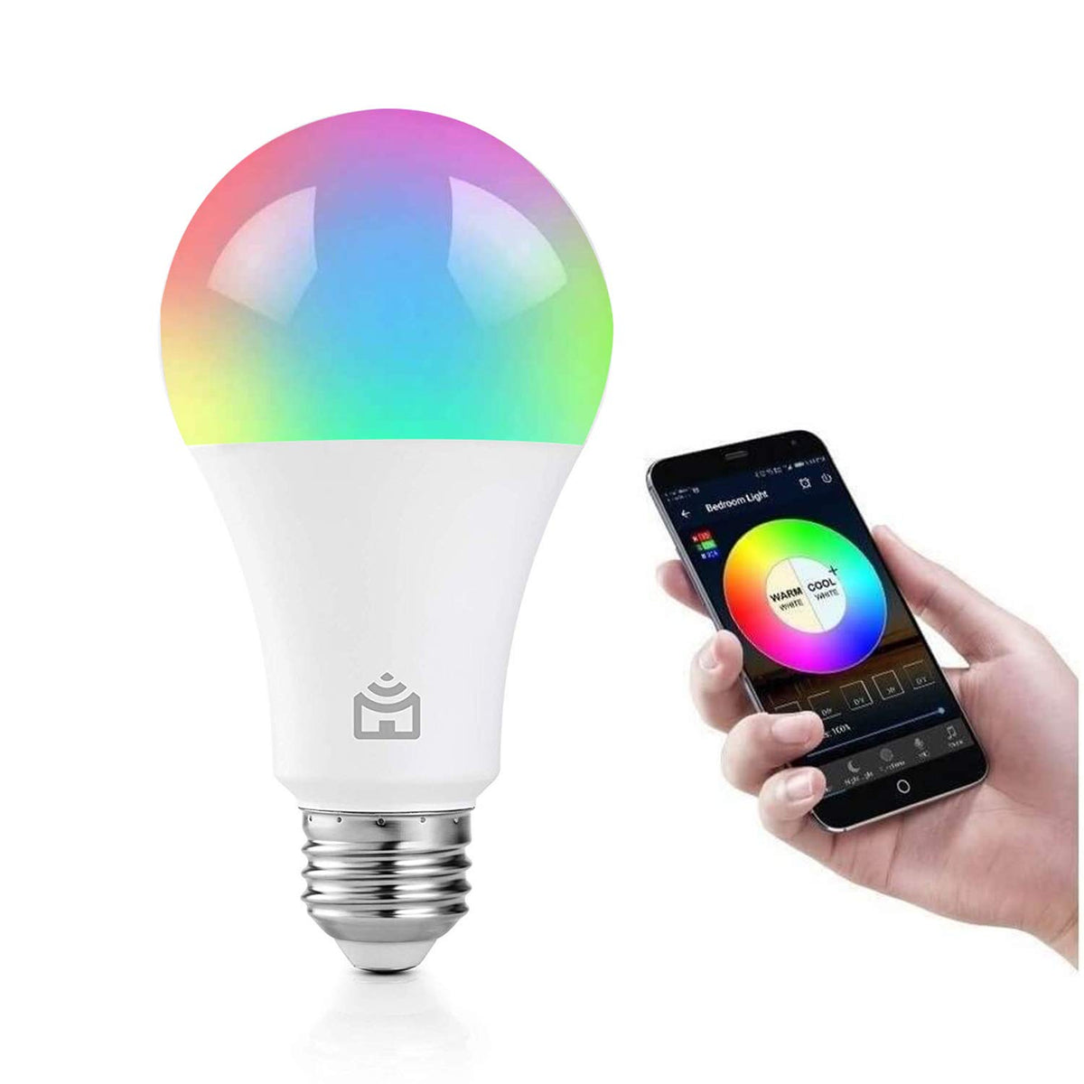 Foco Inteligente WiFi, Multicolor y Luz Blanca Fría y Cálida, 16 millones de colores, Inalámbrico, 9W (60W equivalente) Compatible con Alexa, Google Assistant, iOS y Android funciona con app DOTS