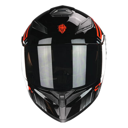 KOV Casco Stark Cyber Punk Rojo Abatible para Moto Deportivo Certificado Dot