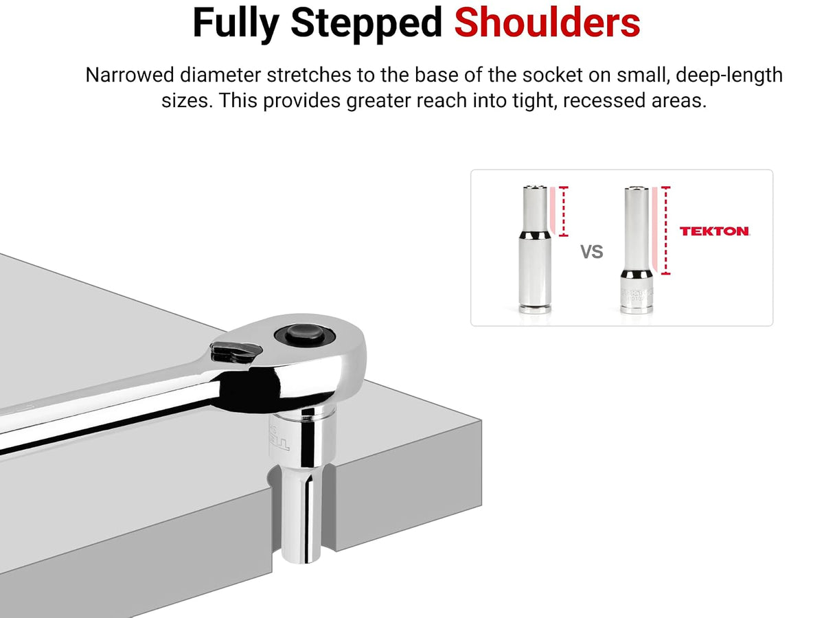TEKTON SHD13025 - Unidad de 3/8 pulgadas x 1 pulgada de profundidad | Profundo