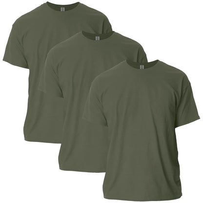 Gildan Playera Ultra Cotton G2000 Multipack para Hombre, Ajuste Clásico - Verde Militar (lote de 3) - XXL