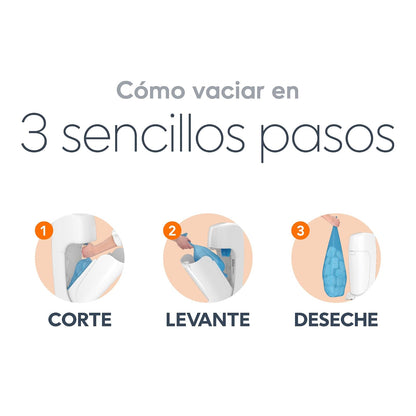 Balde Diaper Genie Complete – Blanco | Contenedor de pañales, control de olores, pedal, filtro de carbón, recambio, esencial para habitación de bebé