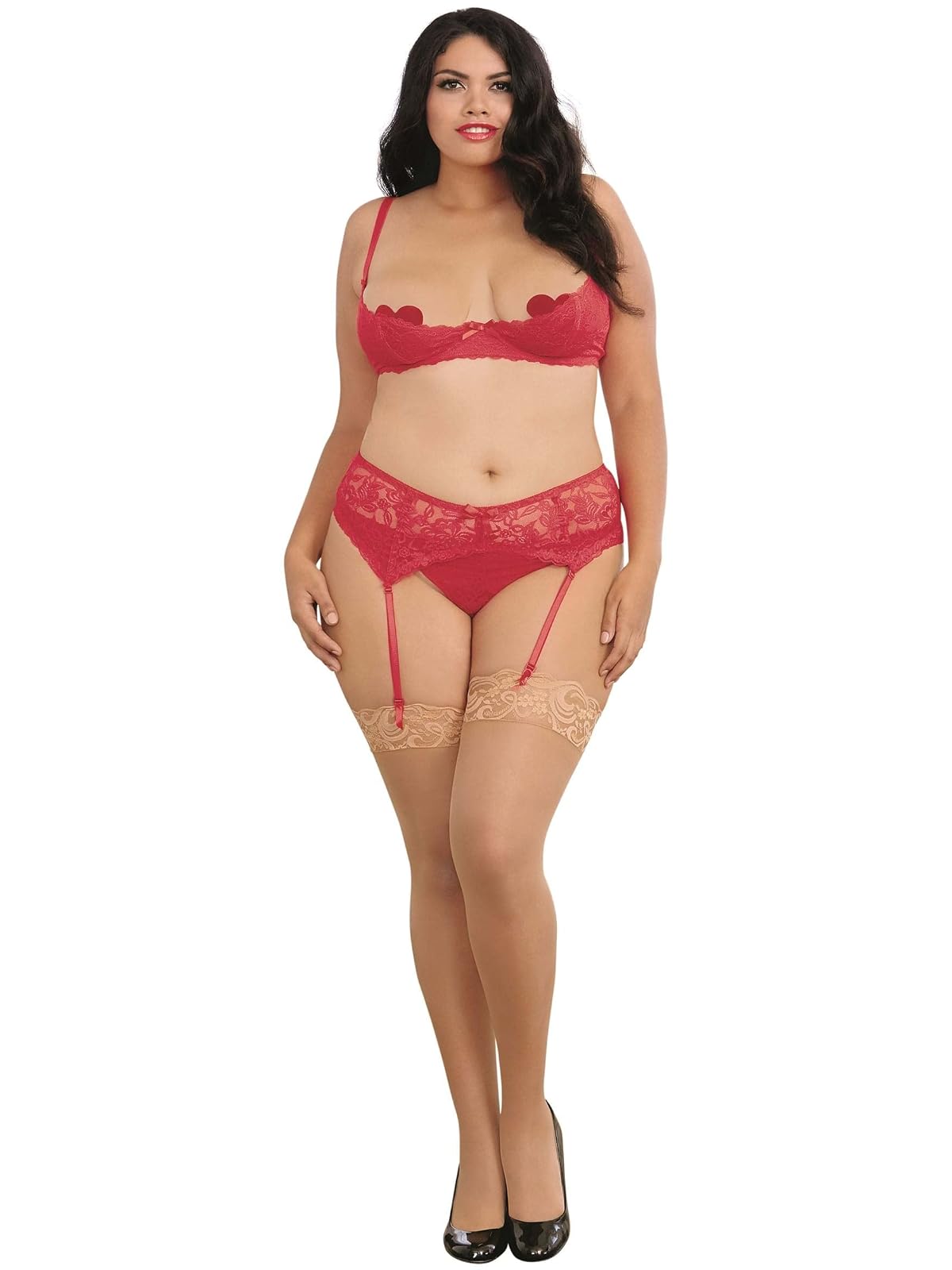 Dreamgirl Sujetador con Aros y Copas Abiertas de Encaje Sujetador para Mujer
