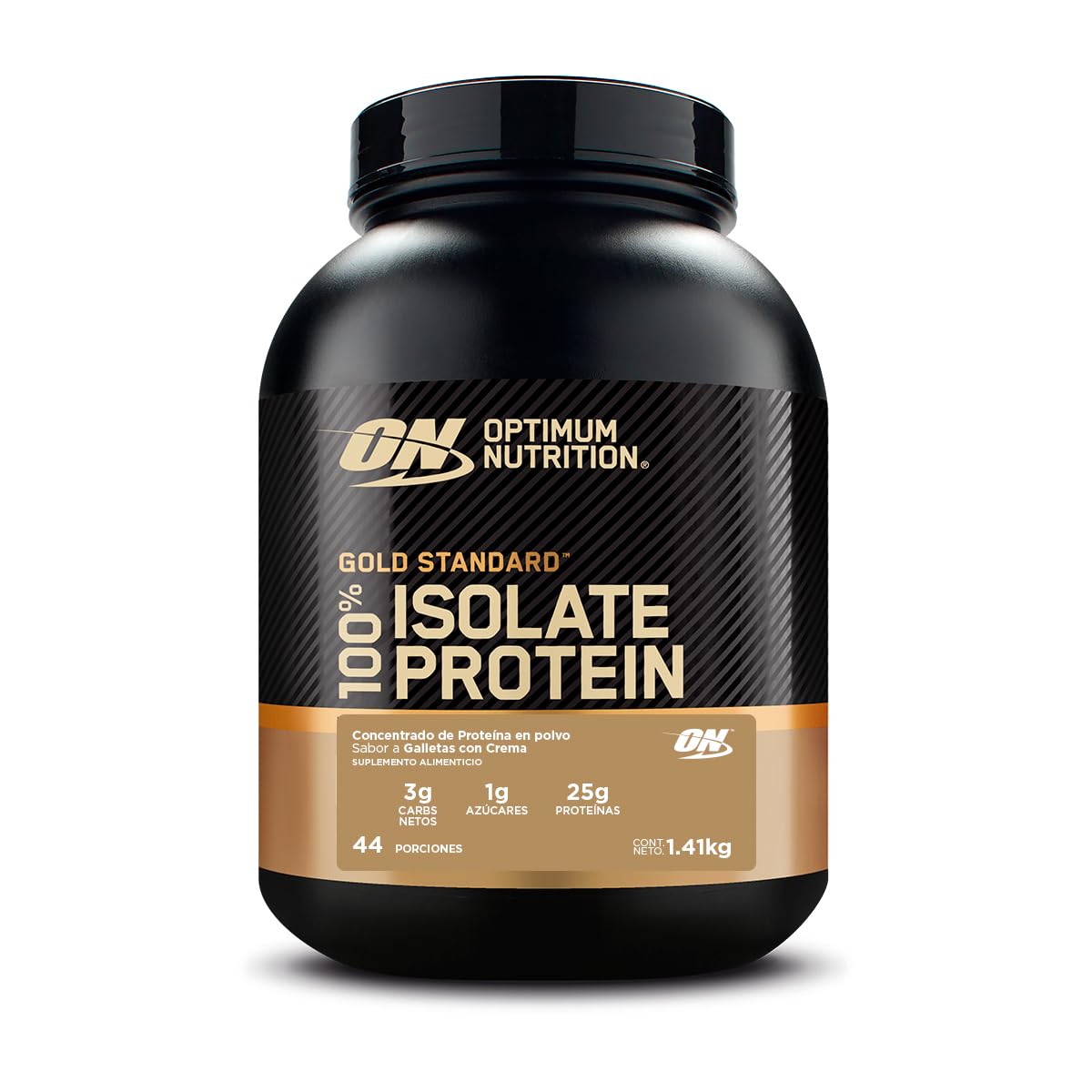Optimum Nutrition Gold Standard 100% Isolate Proteína Whey en Polvo - Galletas y crema - 3 lb