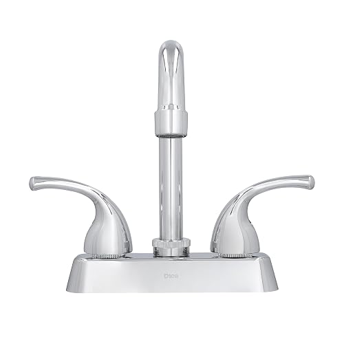 DICA, Mezcladora 4" para Lavabo Tipo Bar, Cuello Alto, Manerales de Plastico ABS, Acabado Cromo, Acero Inoxidable, 4053