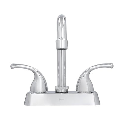 DICA, Mezcladora 4" para Lavabo Tipo Bar, Cuello Alto, Manerales de Plastico ABS, Acabado Cromo, Acero Inoxidable, 4053
