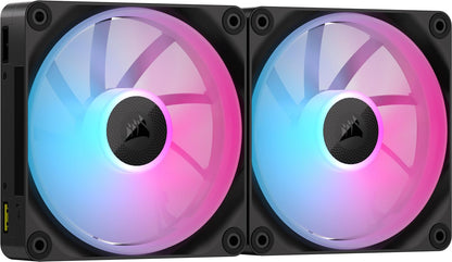 Corsair iCUE Link LX120 RGB Ventiladores PWM, Kit con iCUE Link System Hub - 2 x 140mm - Negro -