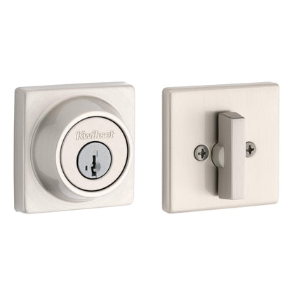 Kwikset 660 Cerradura de Cerrojo Redonda con Microban - Níquel satinado - Cuadrado - Nuevo pestillo