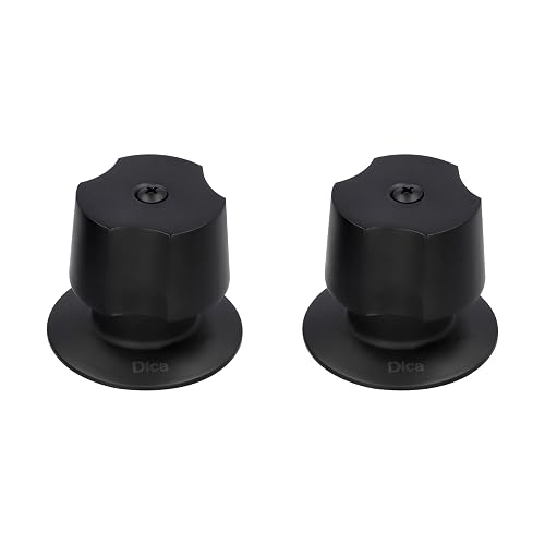 DICA MQN.2 Juego de 2 Manerales Grandes con Chapetón para Regadera, Color Negro Mate