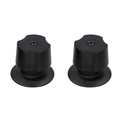 DICA MQN.2 Juego de 2 Manerales Grandes con Chapetón para Regadera, Color Negro Mate