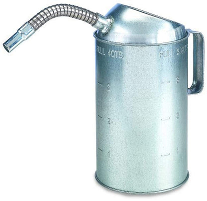 Lumax LX-1526 - Lata de Medida galvanizada de 2 Cuartos con Boquilla Flexible Construcción de Acero galvanizado para Mayor Durabilidad. Acabado galvanizado Duradero para Resistir el óxido.