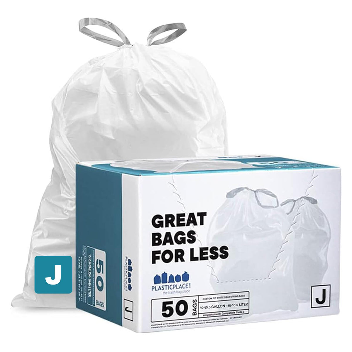 Plasticplace Bolsas de Basura Código M, 200 Piezas, 45 Litros - 50 Count (Pack of 1) - Código J