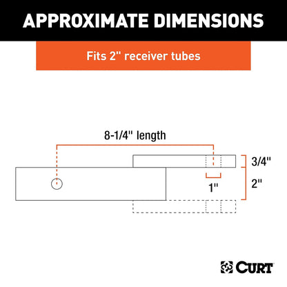 CURT 45010 Soporte de Bola Clase 3, Receptor 2", Caída 2", Elevación 3/4"