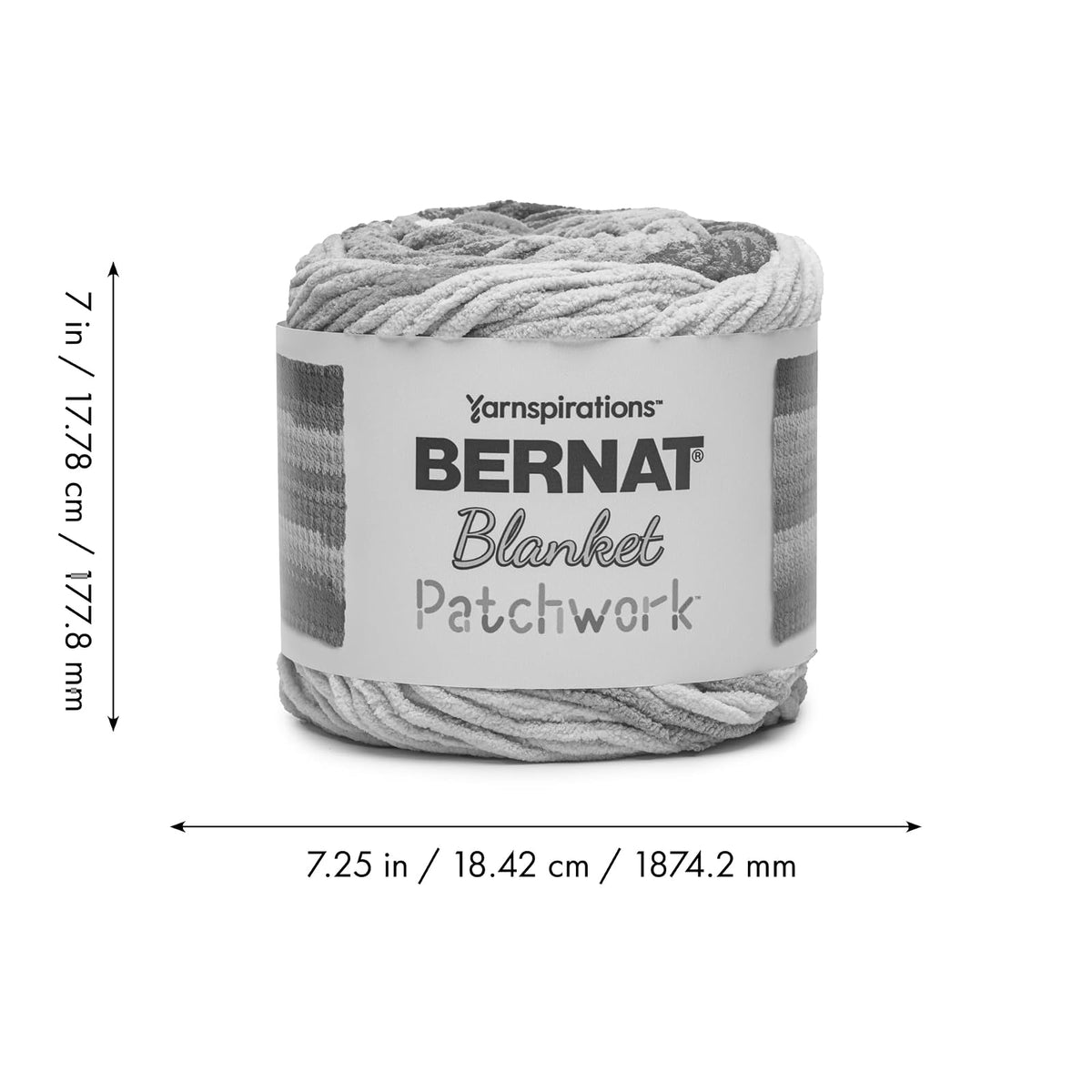 Bernat - Toalla de playa con diseño de patchwork, paquete de 2 unidades de 300 g, 100% poliéster, #6, súper voluminosa, 220 yardas, tela/ganchillo