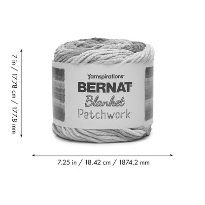 Bernat - Toalla de playa con diseño de patchwork, paquete de 2 unidades de 300 g, 100% poliéster, #6, súper voluminosa, 220 yardas, tela/ganchillo