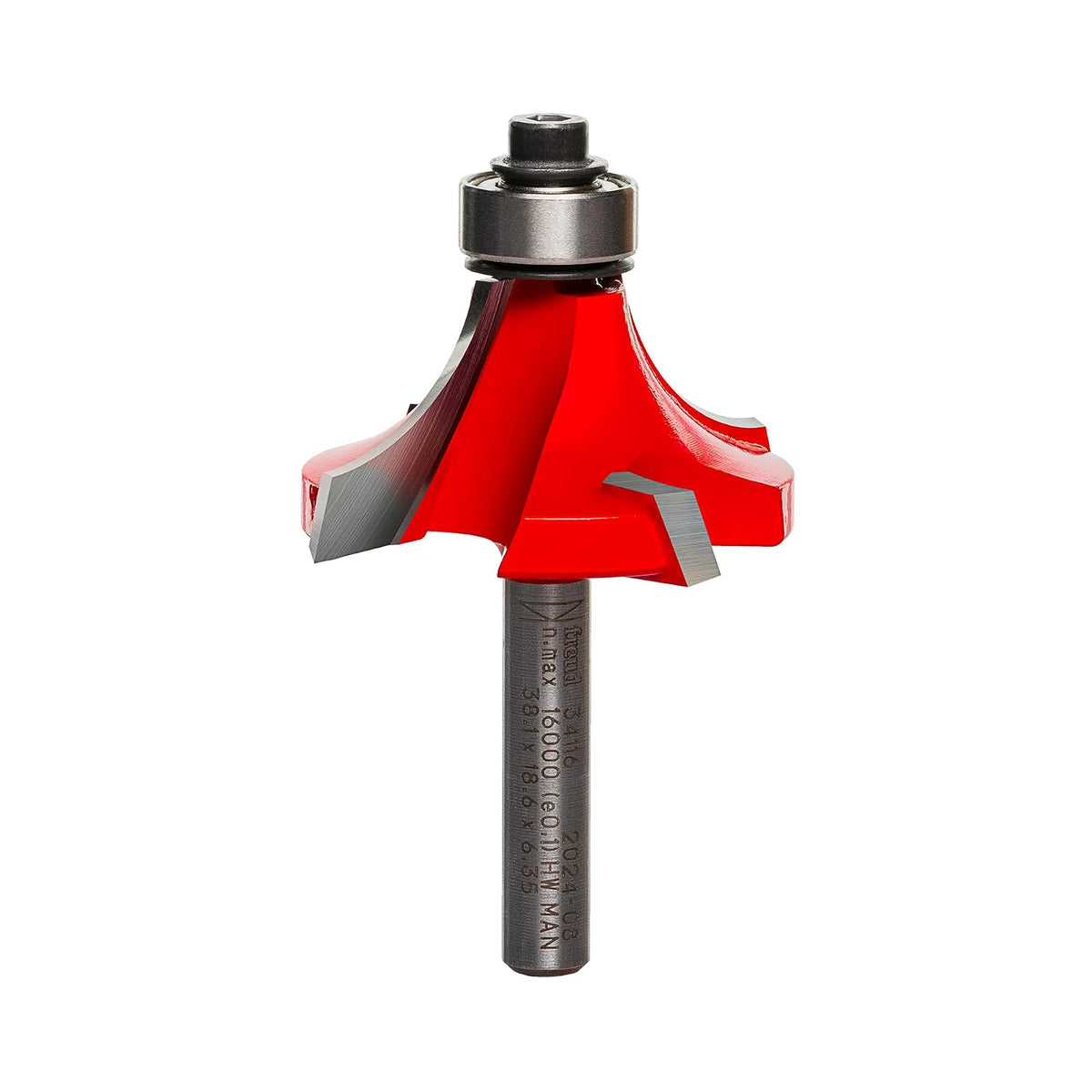 Freud 1/2" Radius Rounding Over Bit, 1/4" Shank (Quadra-Cut) (34-116) - 1 - 2 in - Punta con radio redondeado 12,7 mm con diámetro 6 mm - Redondeando (corte cuadrado)