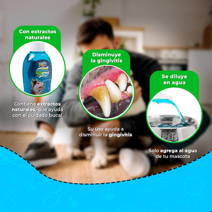 Fancy Pets Refrescante de Aliento para Perros 1L Cuidado Bucal Natural. Disminuye Placa y Controla el Mal Aliento