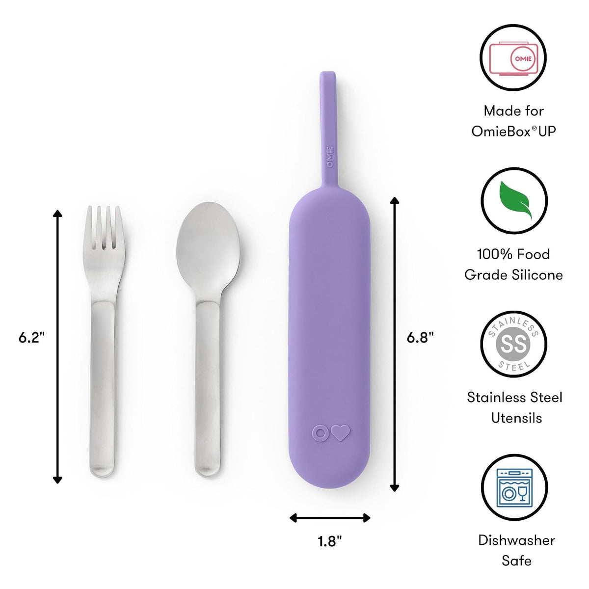 Omielife OmieBox UP Pod & Utensil Set Violet