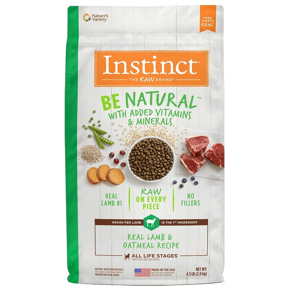 Alimento Instinct Be Natural para perro, receta natural con carne y arroz integral - Cordero - 10.89 KG