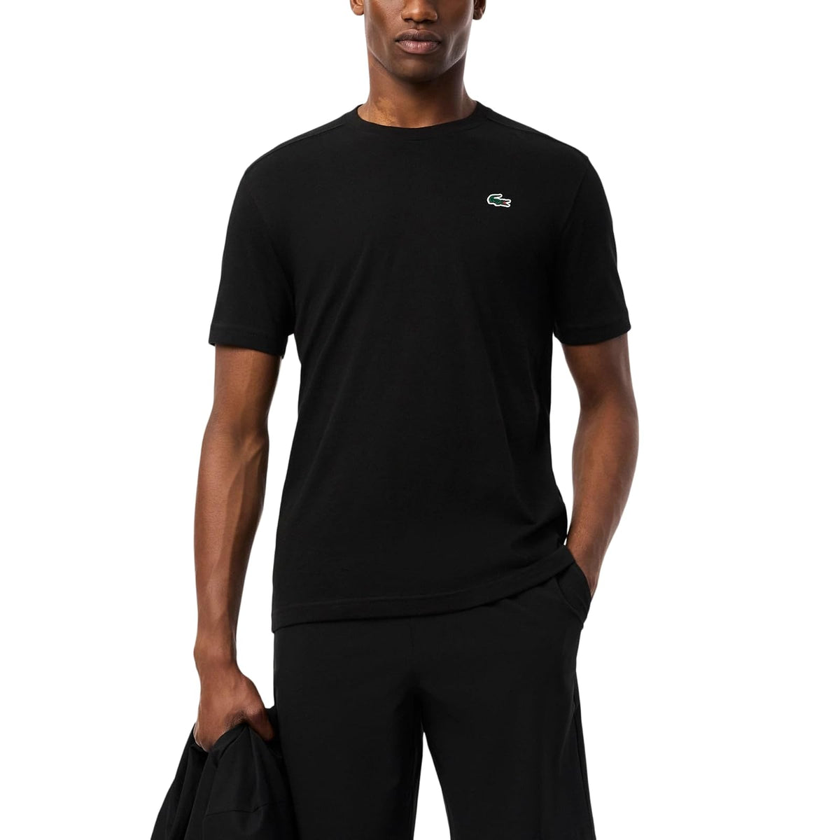 Lacoste Playera Sport regular fit de algodón transpirable y manga corta para hombre Regular fit Sin cierre - CH - Negro -