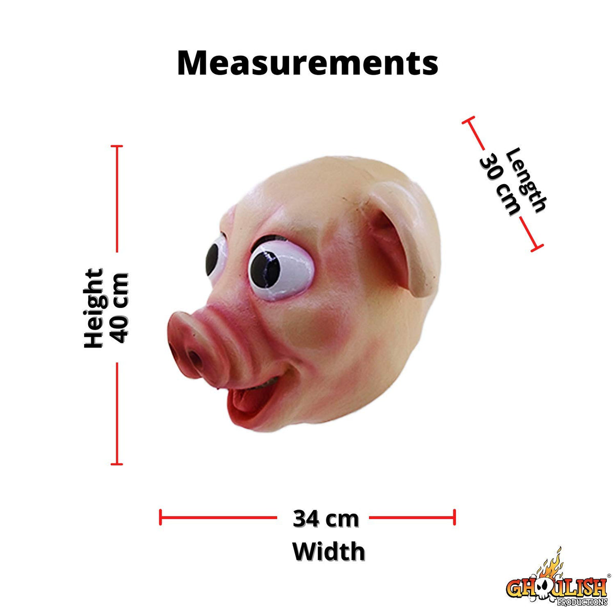 Máscara de Cerdito Divertida Disfraz de Puerco de Latex Cerdo de Caricatura Mascarilla de Cochino por Ghoulish Productions