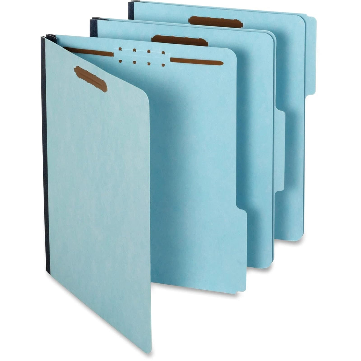 Globe Weis Pendaflex - Carpetas de sujeción de prensado, tamaño carta, azul claro, expansión de 1 pulgada, corte 1/3, 25/BX (615F21-3BLU)
