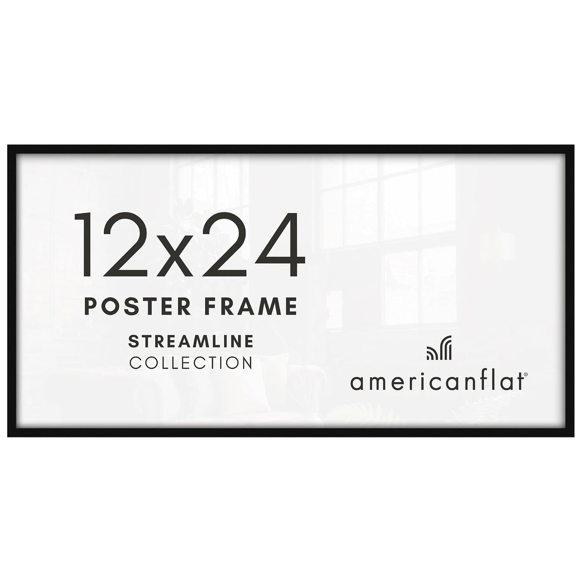 Americanflat Marco de Fotos 12x18 Pulgadas Negro - Negro - 30,48 x 60,96 cm (12 x 24 pulg.)