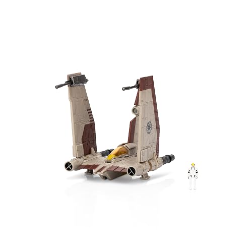 Star Wars Micro Galaxy Squadron V-19 Torrent Starfighter - Vehículo de 5 Pulgadas con alas Plegables y Aleta de Cola más Accesorio de Micro Figura de 1 Pulgada