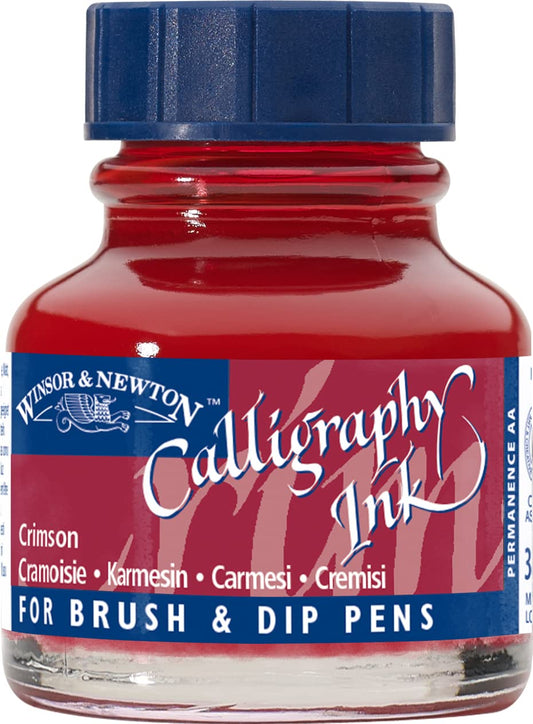 Winsor & Newton - Botella de tinta para caligrafía, Carmesí, 1
