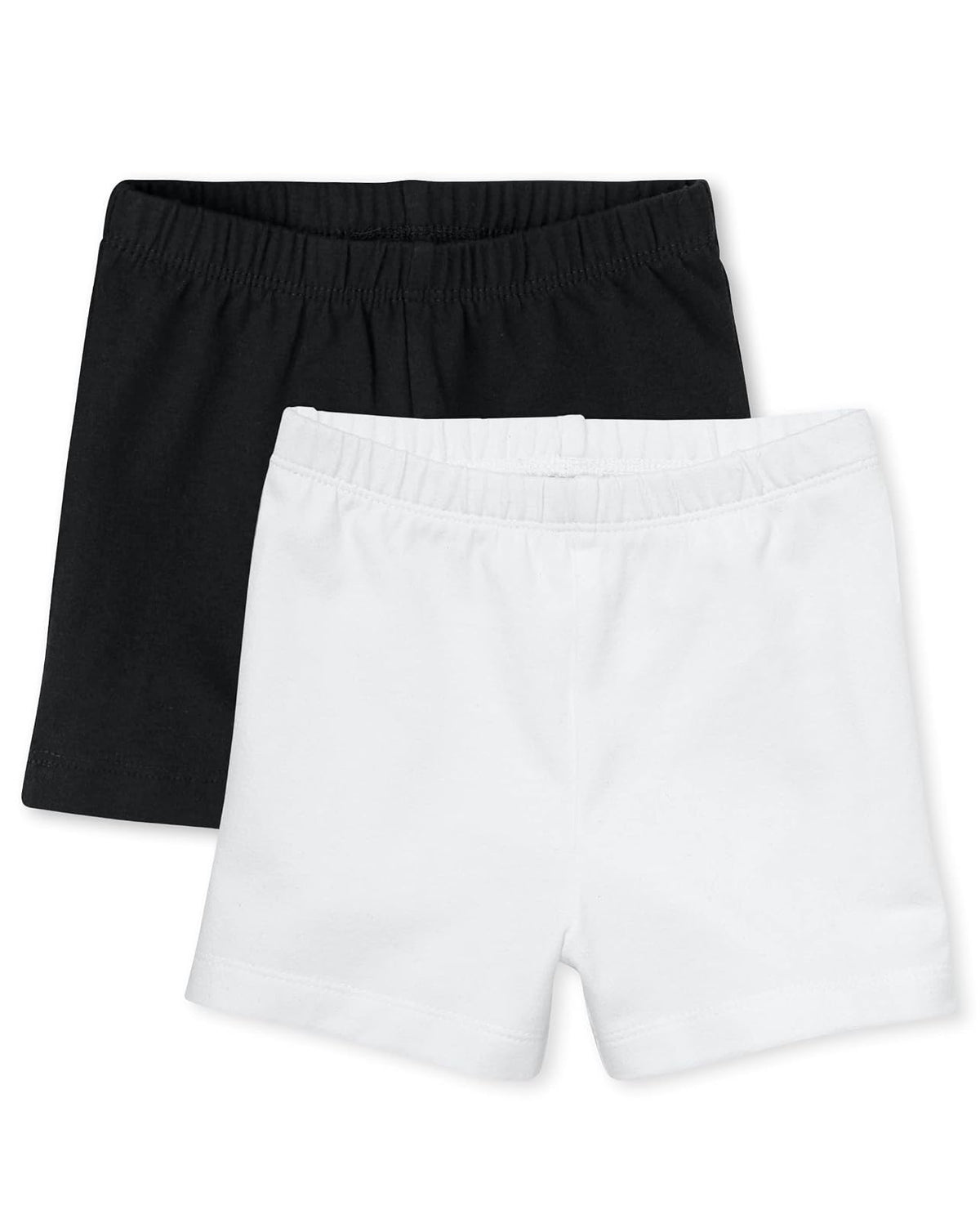 The Children's Place Pantalones Cortos de Uniforme para Niña - Negro - Blanco 2-pack - 4 Años