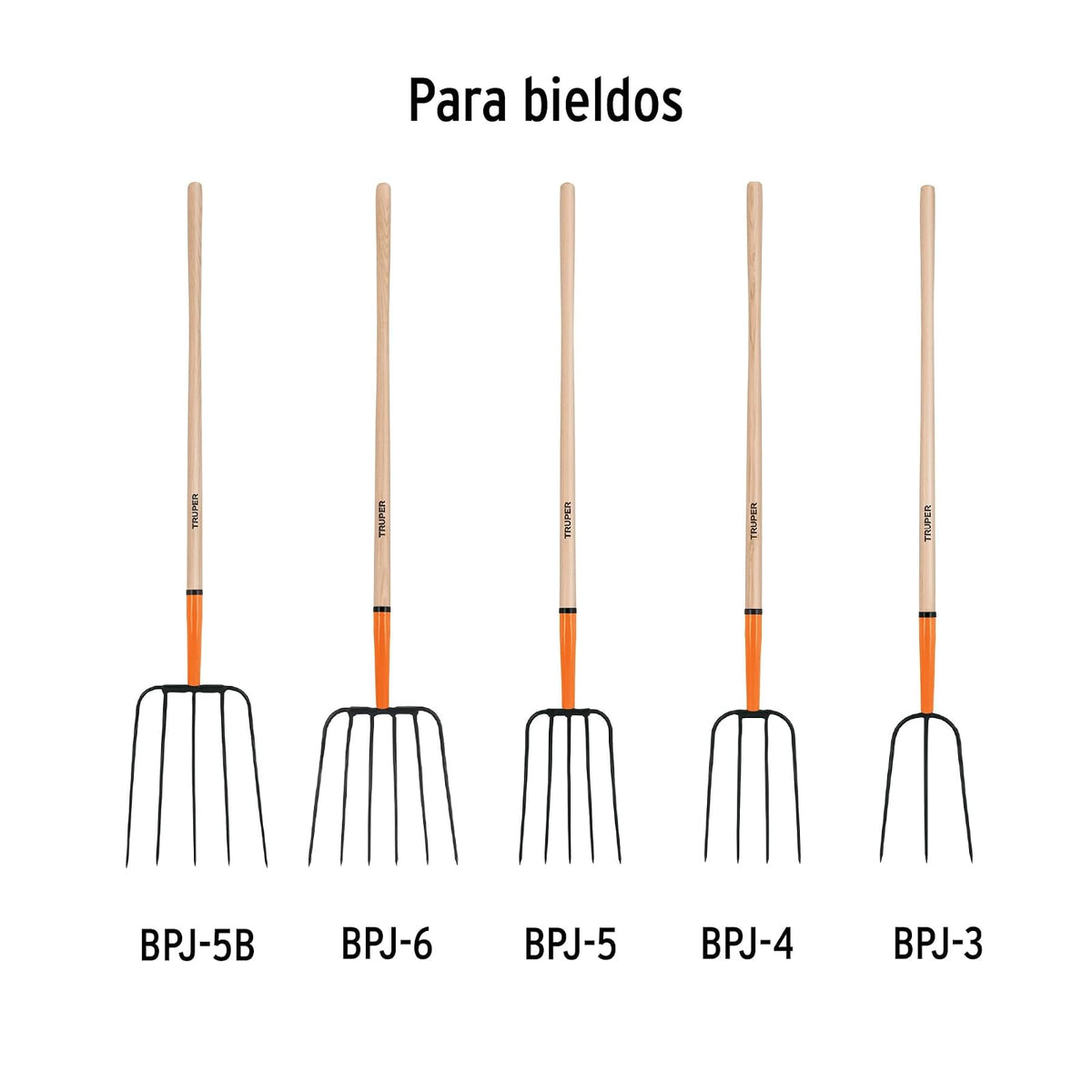 Truper MG-BPJ, Mango de reposición para bieldos, largos, 54"