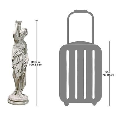 Design Toscano Dione The Divine Greek Water Woman Estatua de jardín para Interiores y Exteriores, Grande, 38 Pulgadas de Alto, Resina de Piedra fundida, Acabado de Piedra Antigua