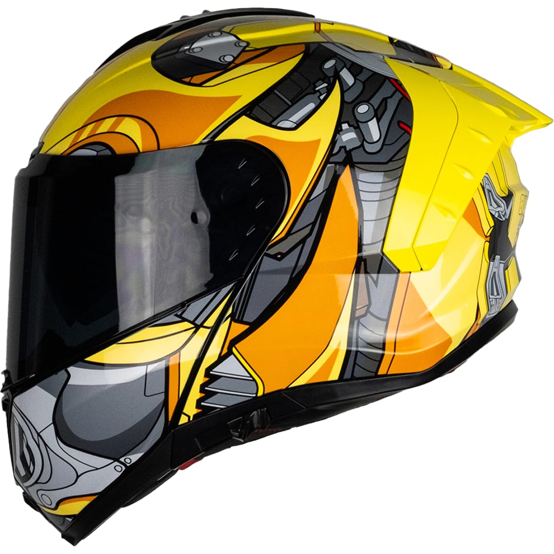 KOV Casco Snow Transformers Bumblebee ABATIBLE para Moto Certificado Dot