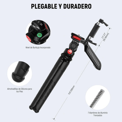 NEEWER - Mini trípode Flexible para iPhone y cámara con Mando a Distancia/asa/Soporte para teléfono/Adaptador de cámara de acción, trípode portátil de computadora de Bolsillo para Viajes y vlogging