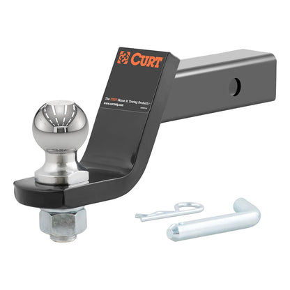CURT Soporte de Enganche de Remolque con Bola y Pin de 2 in 45056, Caída de 4 in, Negro