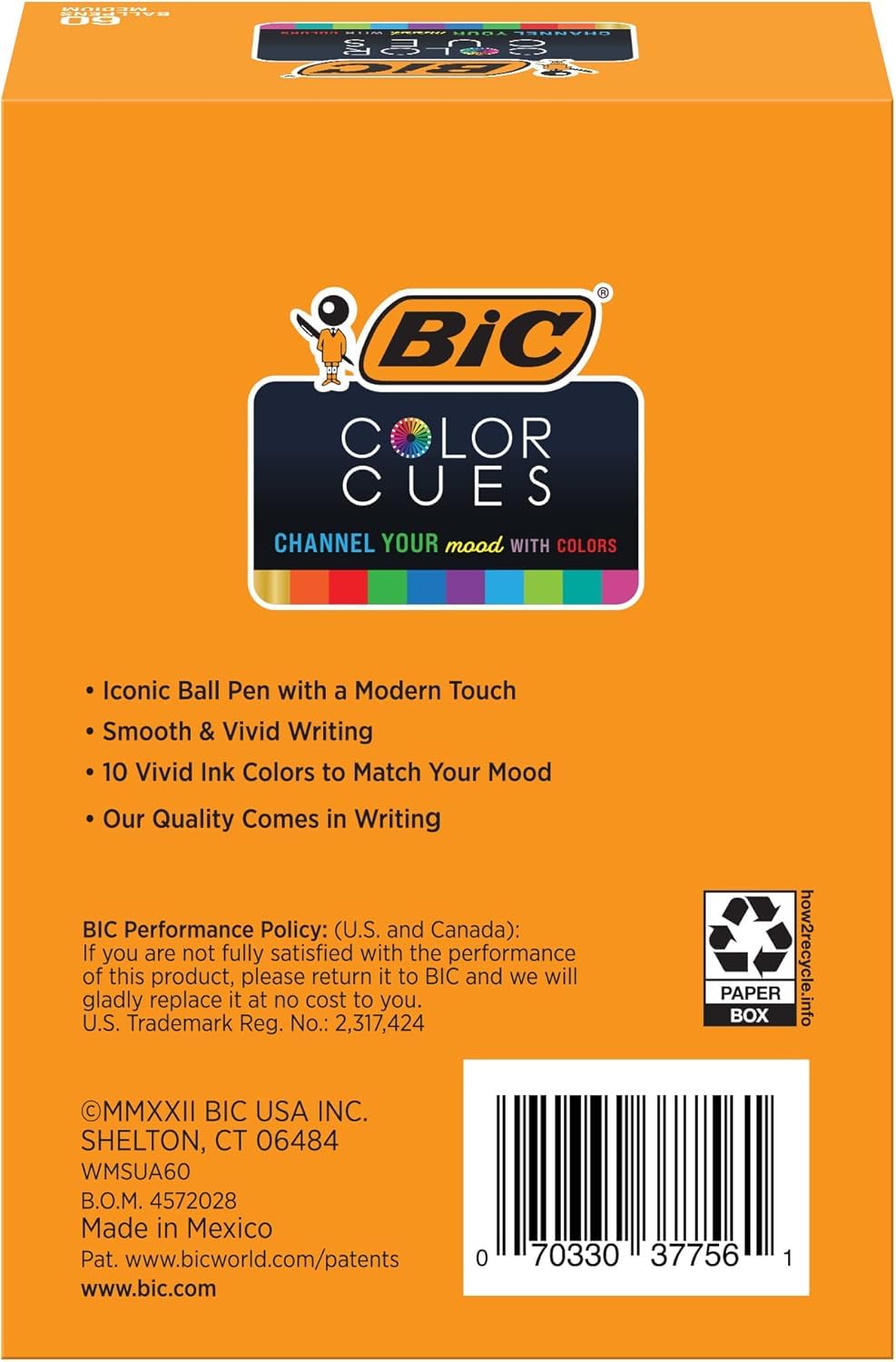 BIC - Juego de bolígrafos de color con tacos de 60 unidades, varios colores, divertidos bolígrafos de colores para suministros escolares, incluye bolígrafos BIC vidrio Xtra Smooth