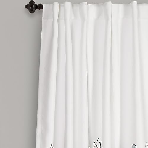 Lush DÉCOR Zuri - Juego de Cortinas para Ventana de filtrado de luz para Sala de Estar, Comedor, recámara (par), 84 x 52 Pulgadas, Azul y Coral, 2 Unidades
