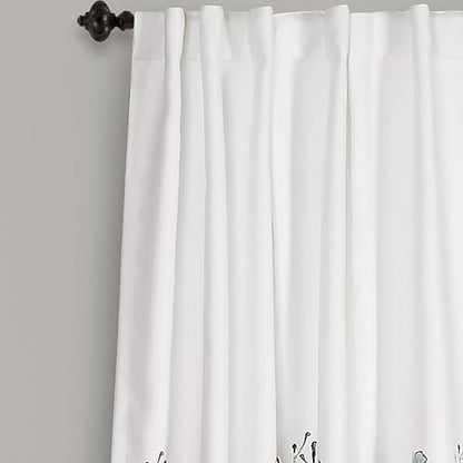 Lush DÉCOR Zuri - Juego de Cortinas para Ventana de filtrado de luz para Sala de Estar, Comedor, recámara (par), 84 x 52 Pulgadas, Azul y Coral, 2 Unidades