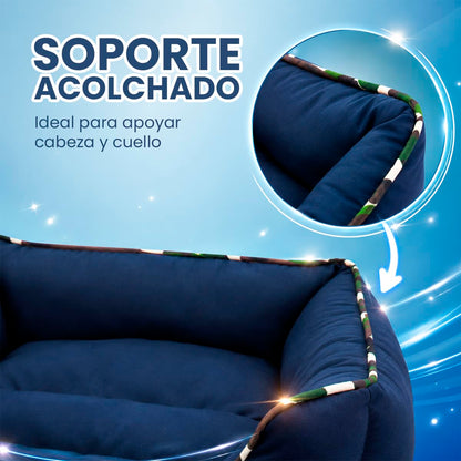 Fancy Pets Cama Corgi para Perros Chica 53 x 44 x 22 cm Azul Cama Acolchada con Orilla Suave Lavable y Resistente para Descanso Diario
