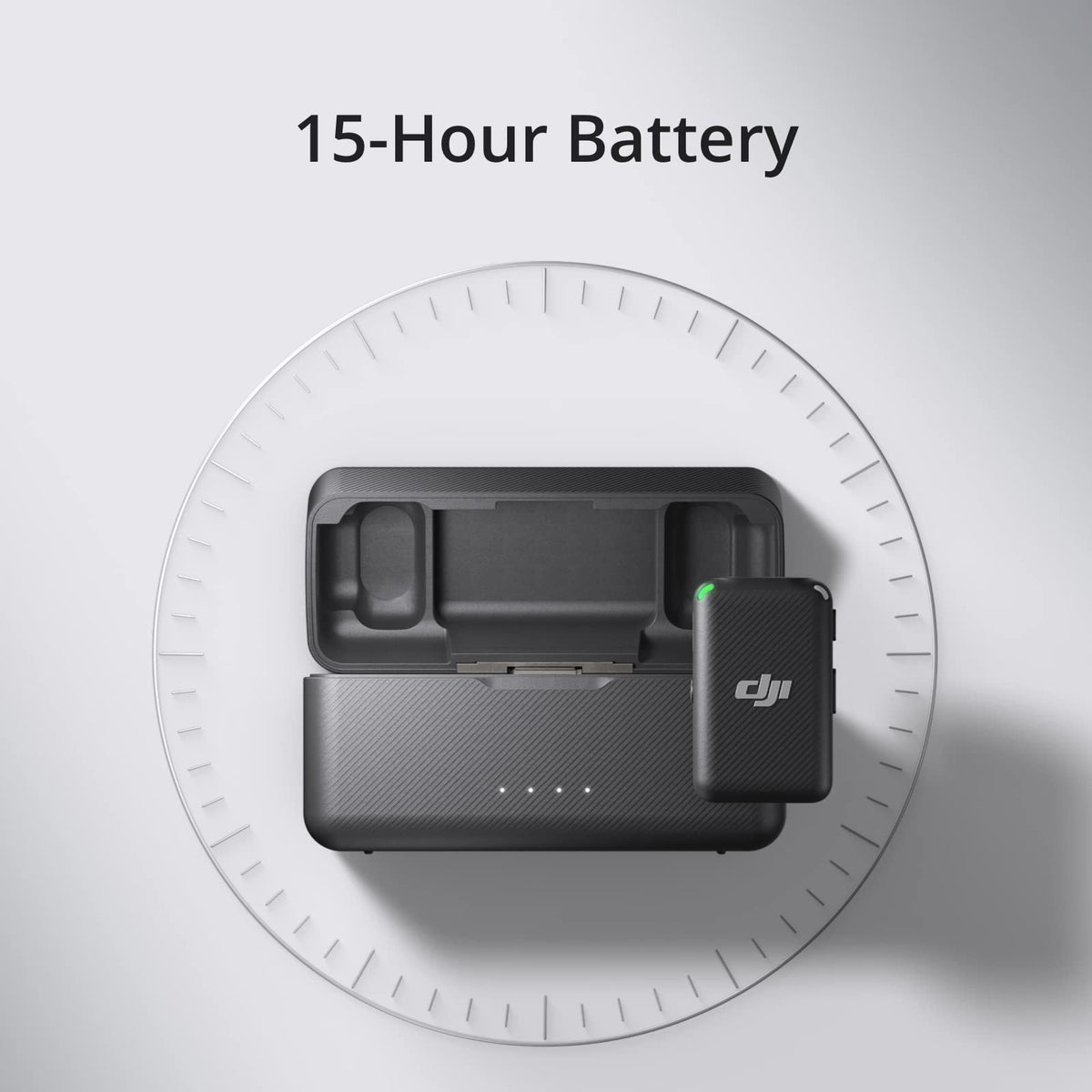 dji Micrófono (2 TX + 1 RX + Funda de Carga), micrófono inalámbrico Lavalier, Rango de 250 m, batería de 15 Horas, cancelación de Ruido, para PC, iPhone, Android, entrevista de grabación, Vlogs