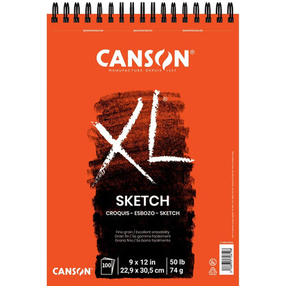 Canson XL Bloc de Dibujo, 23 x 30 cm, 125 Hojas - 9" x 12" (23 cm x 30 cm) - Alambre superior