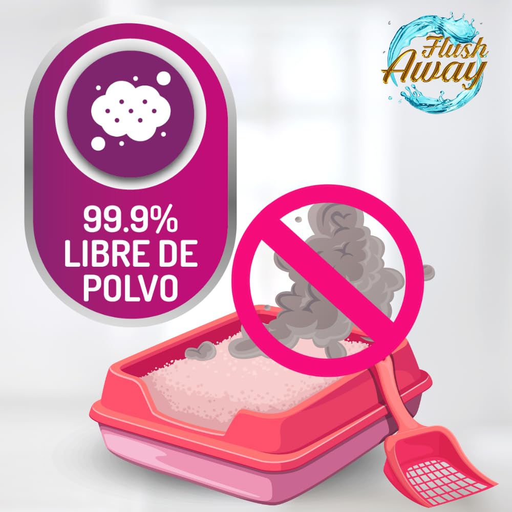 Fancy Pets Arena para Gatos de Bentonita Soluble Desechable en Inodoro Libre de Polvo 4kg Flush Away
