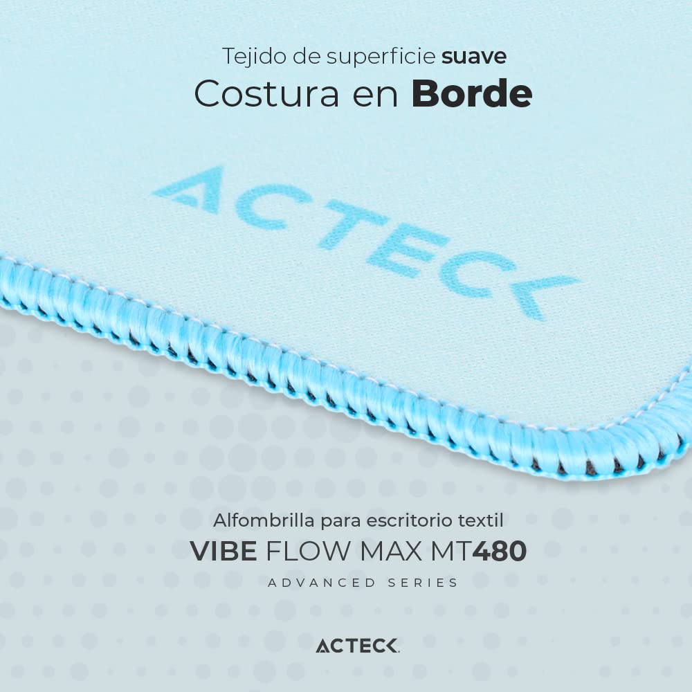 Alfombrilla para Escritorio Vibe Flow MAX MT480 / Superficie Suave Acabado de Tela y Base Antideslizante + 90x40cm Gris Claro Advanced Series