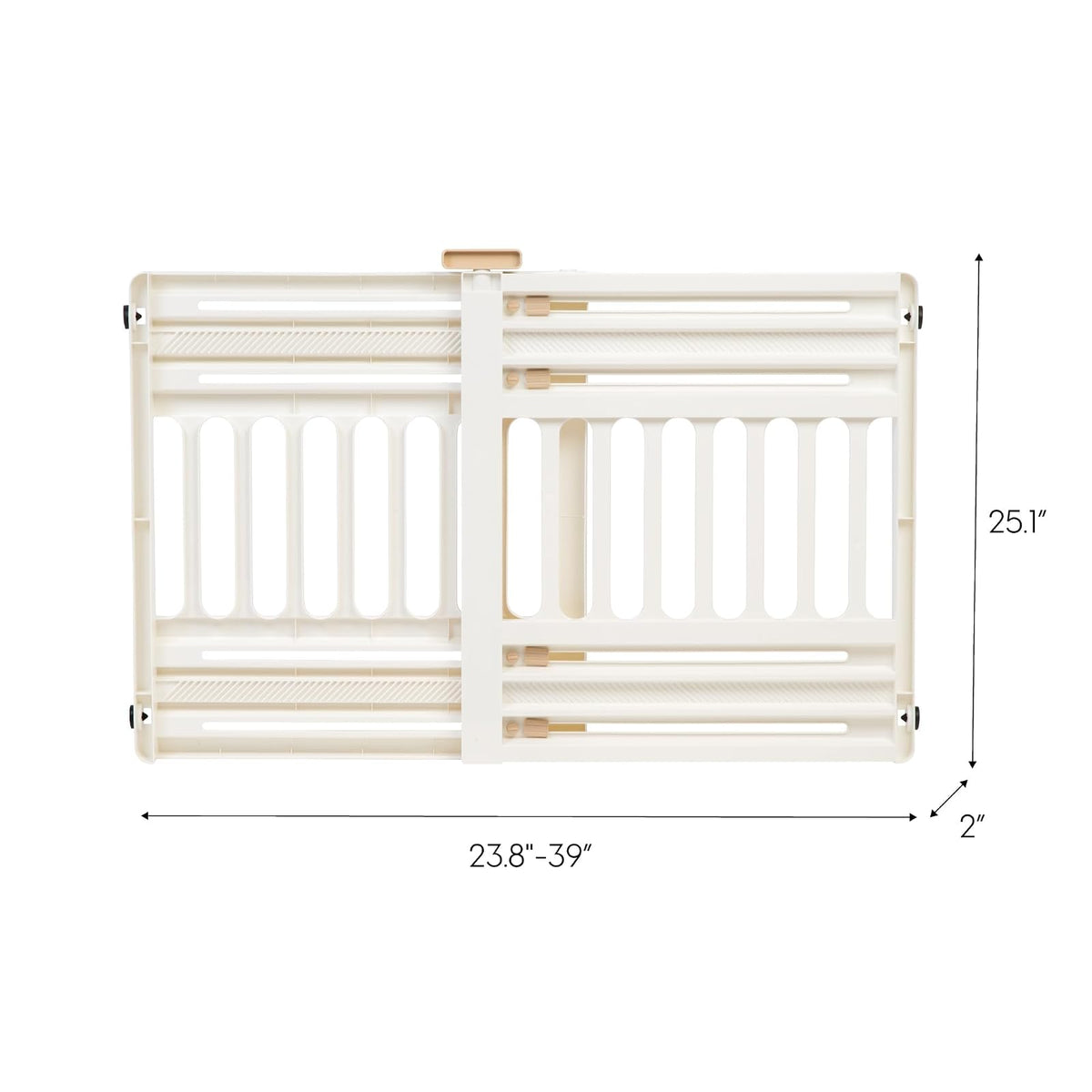 IRIS USA 61 cm a 99.1 cm Barrera Ajustable para Mascotas Portátil y Expandible, para Cachorros y Perros Pequeños a Medianos, Fabricada en Plástico Resistente Moldeado de 63.5 cm de Altura, Blanco