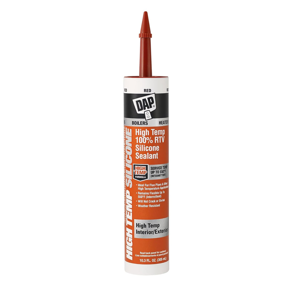 DAP Sellador Silicona 100% RTV Alta Temperatura Rojo 10.3 Fl-Oz