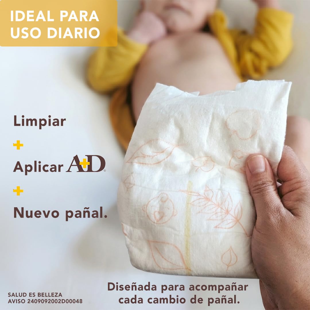 A+D Prevent Pomada para Rozaduras de Pañal en Bebés 113 g | Hipoalergénica | Vitamina A y D, Lanolina | Libre de Parabenos, Ftalatos, Sulfatos y Colorantes
