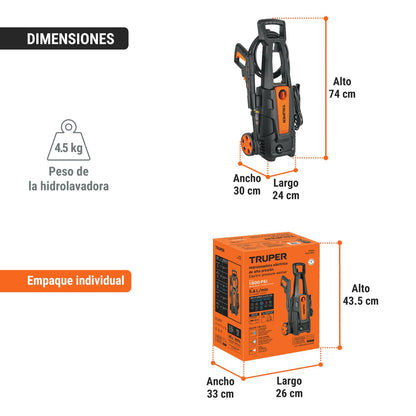 Truper HILA-1800, Hidrolavadora eléctrica 1800 PSI