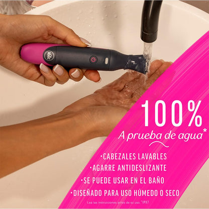 Veet® Expert Recortador Eléctrico todo en uno para mujer | Recortador de vello eléctrico para zona de bikini, cara y cejas | Recargable con carga USB y accesorios | 100% resistente al agua